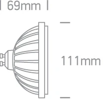 13W LED lemputė, GU10, juoda, 4000K, 7315GB/C/45