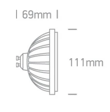 13W LED lemputė, GU10 R111, 4000K, 45°, 7315G/C/45