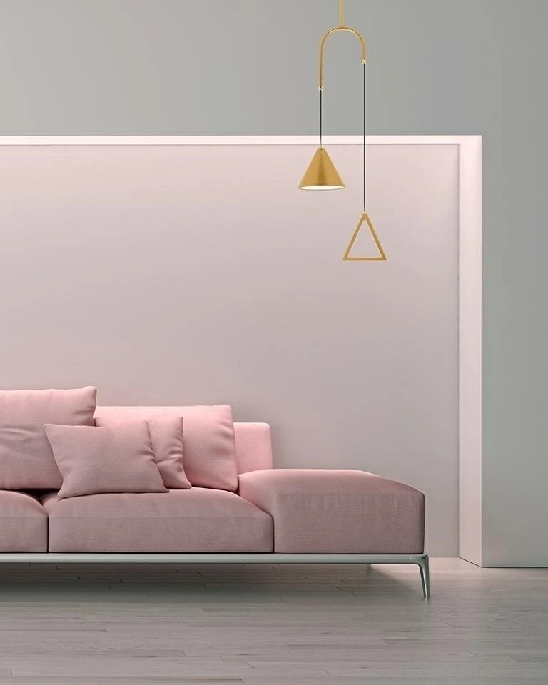 13W LED pakabinamas šviestuvas ACUSTICA, aukso sp., 3000K