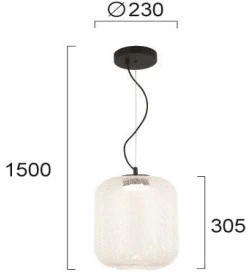 13W LED pakabinamas šviestuvas KIVA, juodu korpusu/skaidrus stiklas, 3000K, 4318600