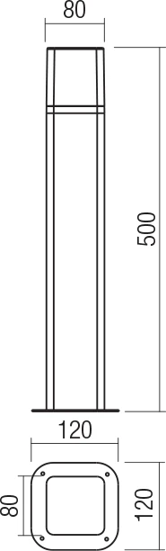 13W LED pastatomas lauko šviestuvas VOLT, tamsiai pilkas, 3000K, IP54, 90608