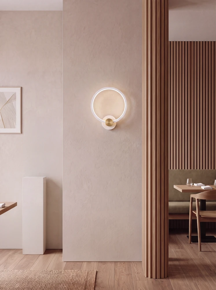 13W LED sieninis šviestuvas, baltos/aukso sp., 3000K, dimeriuojamas, 2640