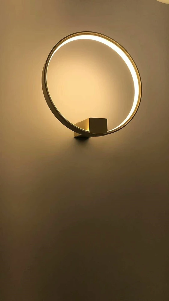 13W LED sieninis šviestuvas CIRCLE WALL, aukso sp., 3000K