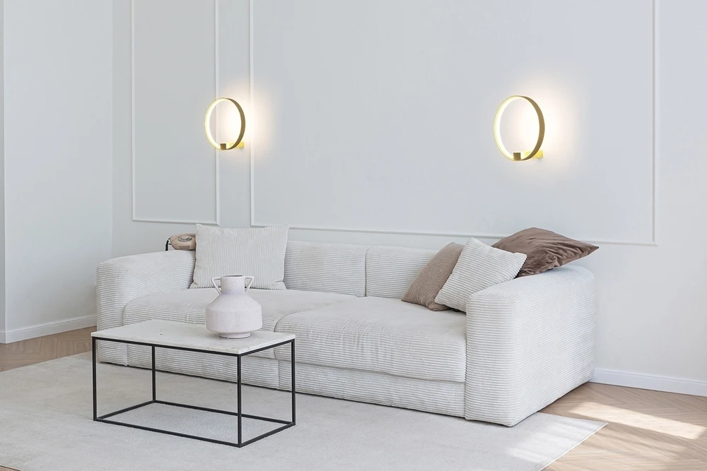 13W LED sieninis šviestuvas CIRCLE WALL, aukso sp., 3000K