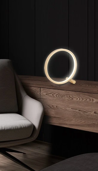 13W LED stalo šviestuvas CIRCLE, aukso sp., 3000K, 4291501