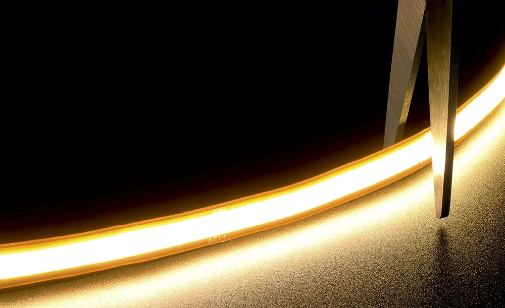 13W/m LED COB juosta, 24V, 528LEDs/m, 3000K, IP20, 5m ritė, LS56
