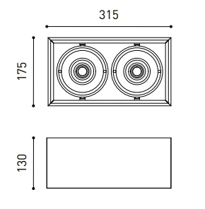 Lubinis šviestuvas 13W paviršinis šviestuvas ORBITAL SURFACE, juodas, 2700K