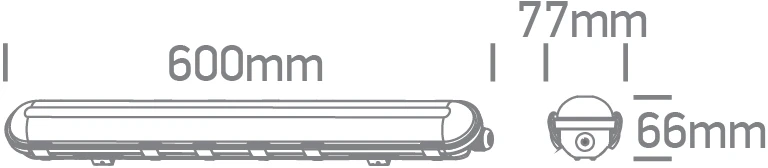 14/18/22/25W LED linijinis šviestuvas T8, pilkas, 3000/4000/6500K, IP65, 60cm, 38120M/V