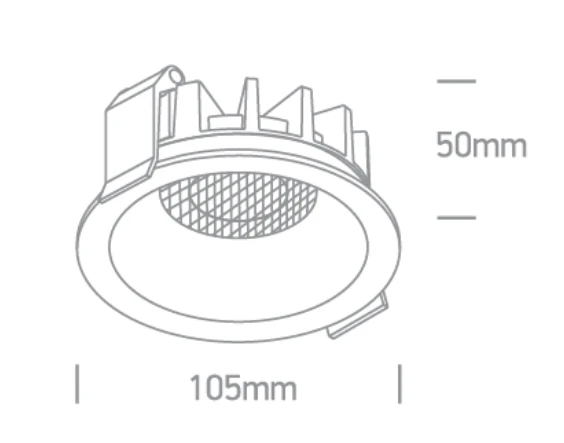 14W LED įleidžiamas šviestuvas, baltas, 3000/3500/4000K, su filtru nuo akinimo, 10114DH/W/V