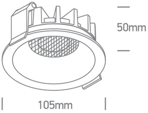 14W LED įleidžiamas šviestuvas su filtru nuo akinimo, juodas, 3000/3500/4000K, 10114DH/B/V