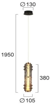 14W LED pakabinamas šviestuvas DERECK, dūmų/juodos/bronzos/gintaro sp., 3000K, 4322601