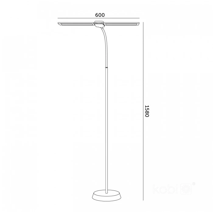 14W LED pastatomas šviestuvas TEILO 2, juodas, 3000/4000/6000K, dimeriuojamas