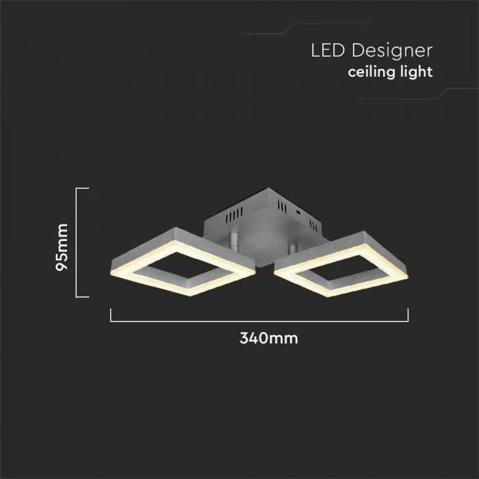 Lubinis šviestuvas V-tac 14W LED paviršinis šviestuvas, pilkas, 3000K