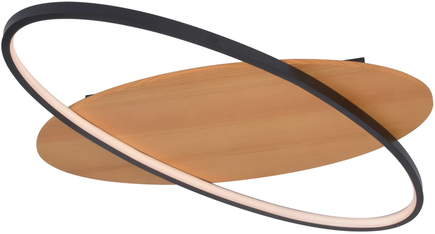 Lubinis šviestuvas Italux 14W LED paviršinis šviestuvas PORASO, juodas, 3000K