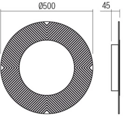14W LED sieninis šviestuvas TATOO, juodu korpusu, 3000K, 50cm, 01-2689