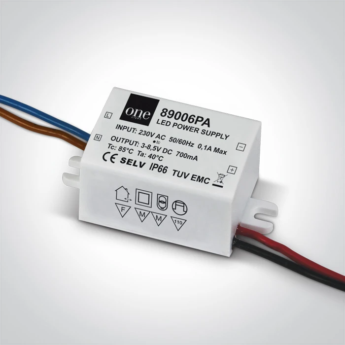 1,5-6W 700mA LED maitinimo šaltinis, IP66, 89006PA