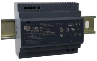 150W impulsinis maitinimo šaltinis MEAN WELL, 24V, 6.25A, tvirtinamas ant DIN bėgelio