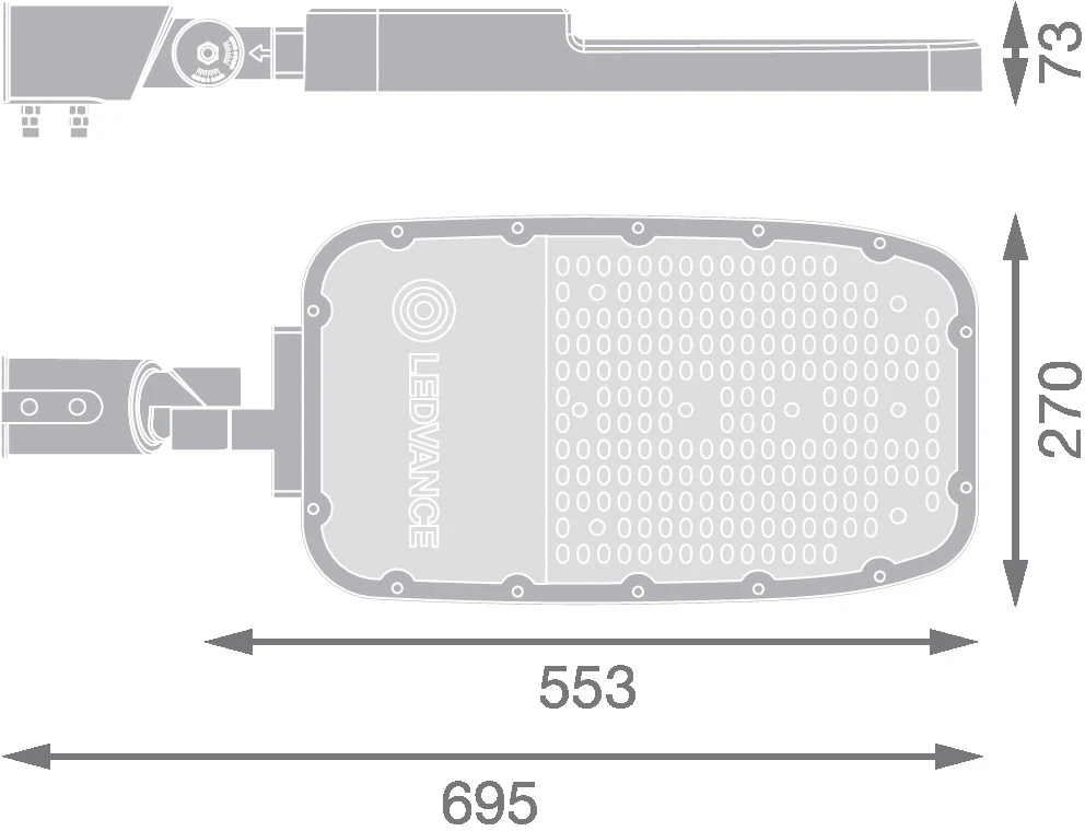 Ledvance 150W LED gatvės šviestuvas, pilkas, 6500K