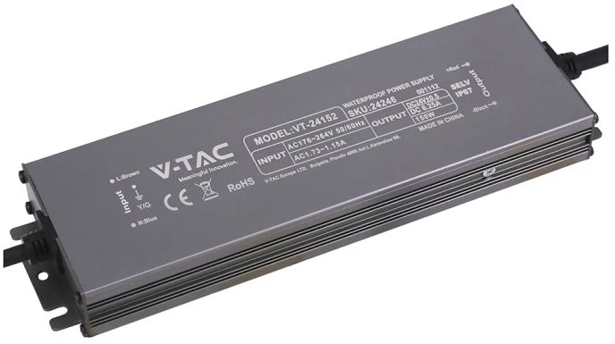 150W LED maitinimo šaltinis, 24V, 6.25A, IP67