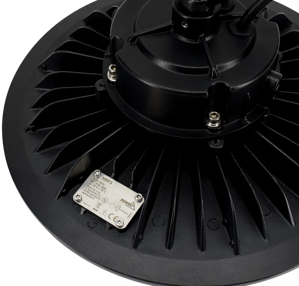 Bemko 150W LED UFO šviestuvas PARIT, juodas, 4000K, IP65, DALI