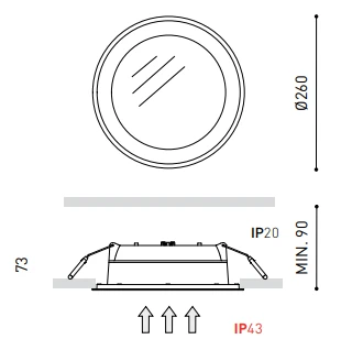 15.5W LED įleidžiamas šviestuvas DROP, 3000K (šiltai balta), IP43, baltas.