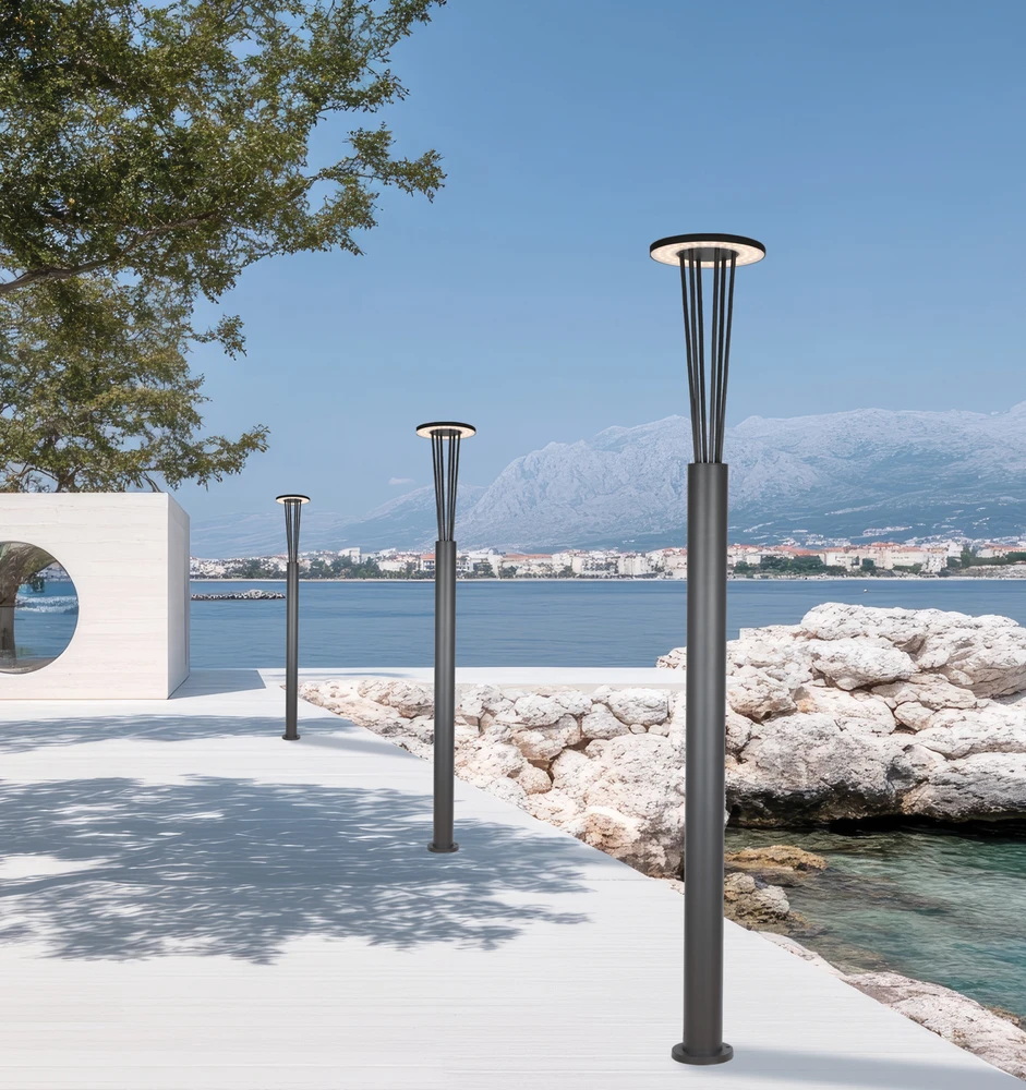 15,5W LED pastatomas lauko šviestuvas, tamsiai pilkas, 3000K, IP65, E445