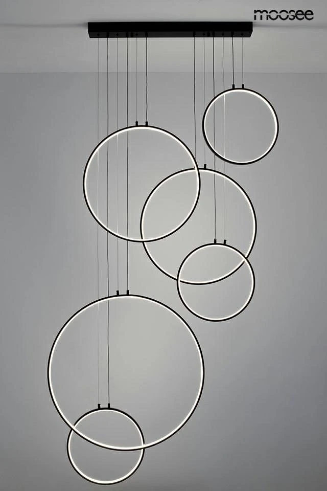 156W LED pakabinamas šviestuvas CIRCULO SIX, juodas, 3000K