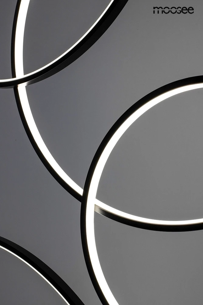 156W LED pakabinamas šviestuvas CIRCULO SIX, juodas, 3000K