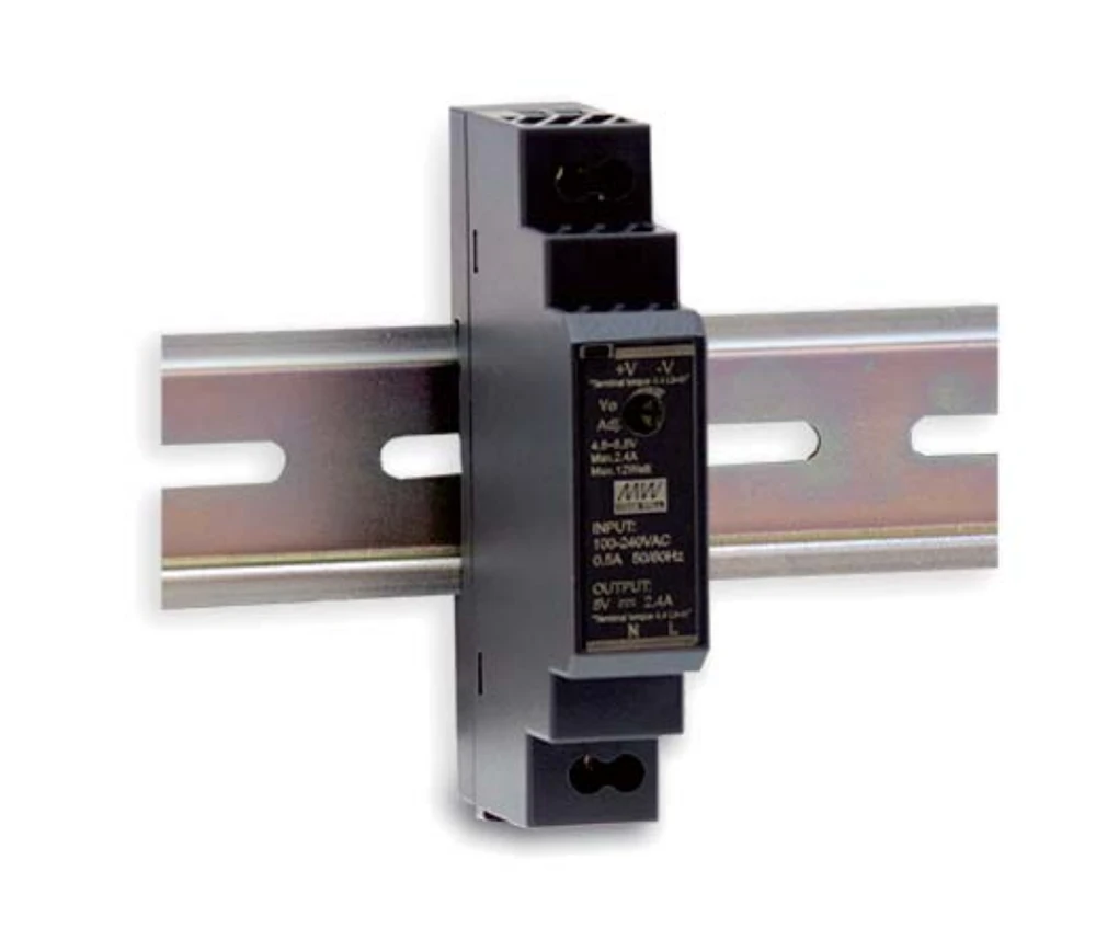 15W impulsinis maitinimo šaltinis MEAN WELL, 12V, 1.25A, tvirtinamas ant DIN bėgelio