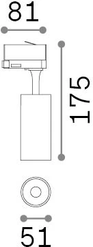 15W LED akcentinis šviestuvas į 1 fazės bėgelius FOX, juodas, 3000K, 348315