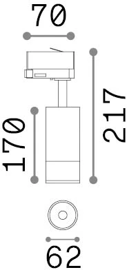 15W LED akcentinis šviestuvas į 3 fazių bėgelius EOS, baltas, 2700K, 340807