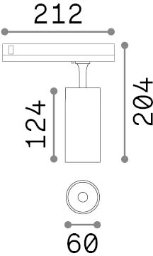 15W LED akcentinis šviestuvas į 3 fazių bėgelius FOX, baltas, 4000K, DALI, 340920