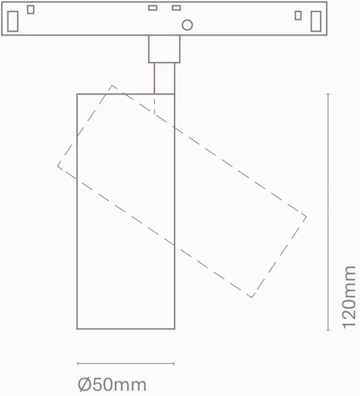 15W LED akcentinis šviestuvas į magnetines sistemas NEXIA, juodas, 3000K, 24˚, DALI