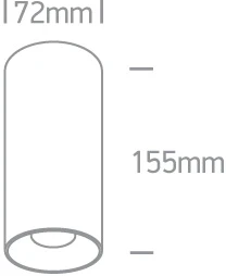 Lubinis šviestuvas 15W LED cilindro formos šviestuvas, baltas, 3000K, 12115D/W/W