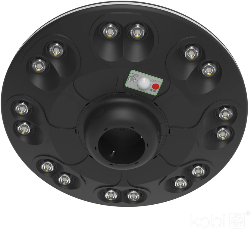 15W LED gatvės šviestuvas su saulės baterija LUVIA, juodas, 4000K, su judesio davikliu, IP54