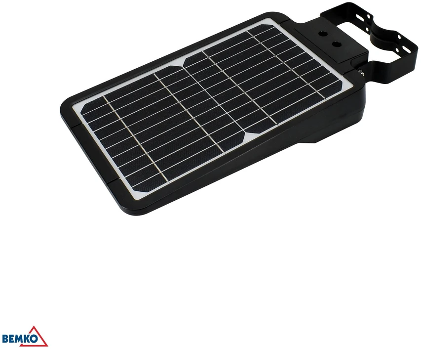 Bemko 15W LED gatvės šviestuvas su saulės baterija ir judesio davikliu, juodas, 4000K, IP65