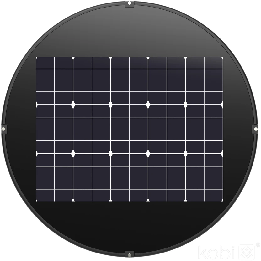15W LED gatvės šviestuvas su saulės baterija LUVIA, juodas, 4000K, su judesio davikliu, IP54