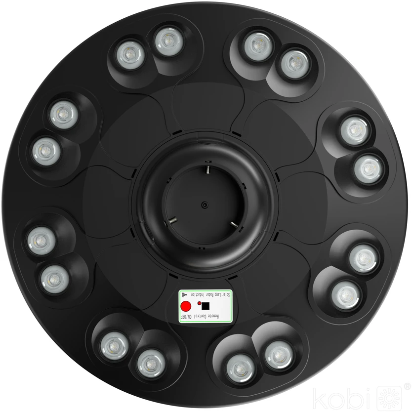 15W LED gatvės šviestuvas su saulės baterija LUVIA, juodas, 6500K, su judesio davikliu, IP54