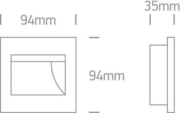 1,5W LED įleidžiamas sieninis šviestuvas, baltas, 3000K, 68007/W/W