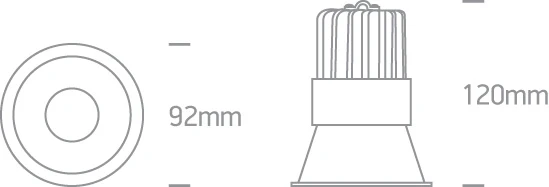 15W LED įleidžiamas šviestuvas, baltas, 3000K, 10115FD/W/W