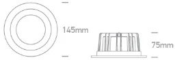 15W LED įleidžiamas šviestuvas, baltas, 3000/4000/5000K, 10115CA/W/V