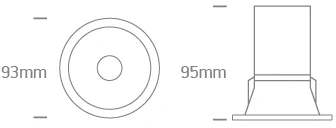 15W LED įleidžiamas šviestuvas, juodas, 3000/4000/5000K, 10115D/B/V