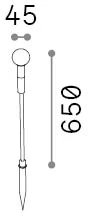 1,5W LED įsmeigiamas šviestuvas TWIGGY, kavos sp., 3000K, IP65, 347899