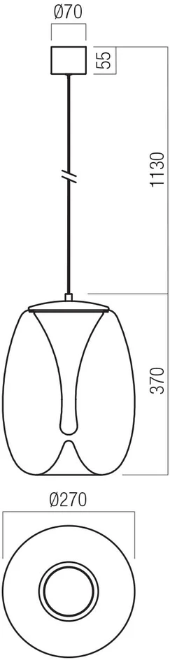 15W LED pakabinamas šviestuvas DROP, juodos/dūmų sp., 3000K, 01-3630