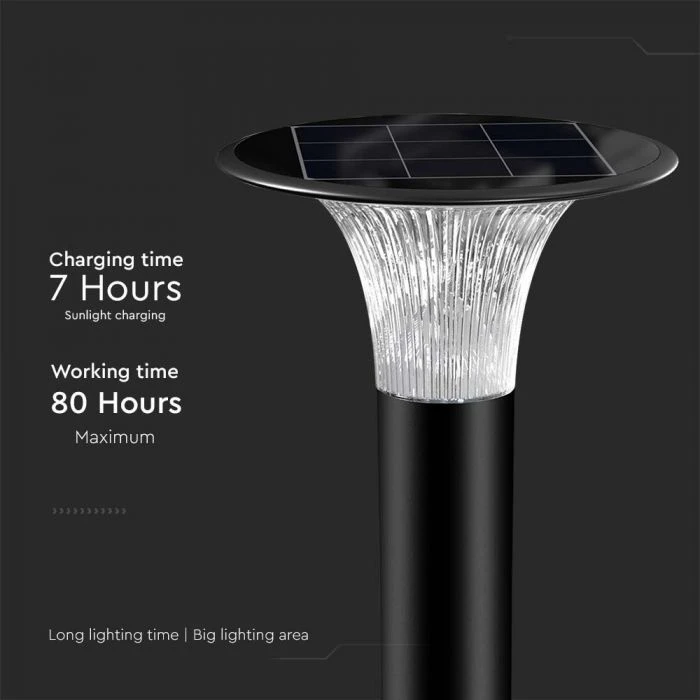 V-tac 15W LED pastatomas lauko šviestuvas su saulės baterija ir judesio davikliu, juodas, 4000/6000K, IP65