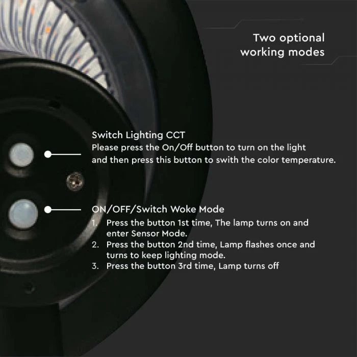 V-tac 15W LED pastatomas lauko šviestuvas su saulės baterija ir judesio davikliu, juodas, 4000/6000K, IP65