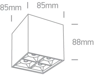 Lubinis šviestuvas 15W LED paviršinis šviestuvas, baltas, 3000K, 12406B/W/W
