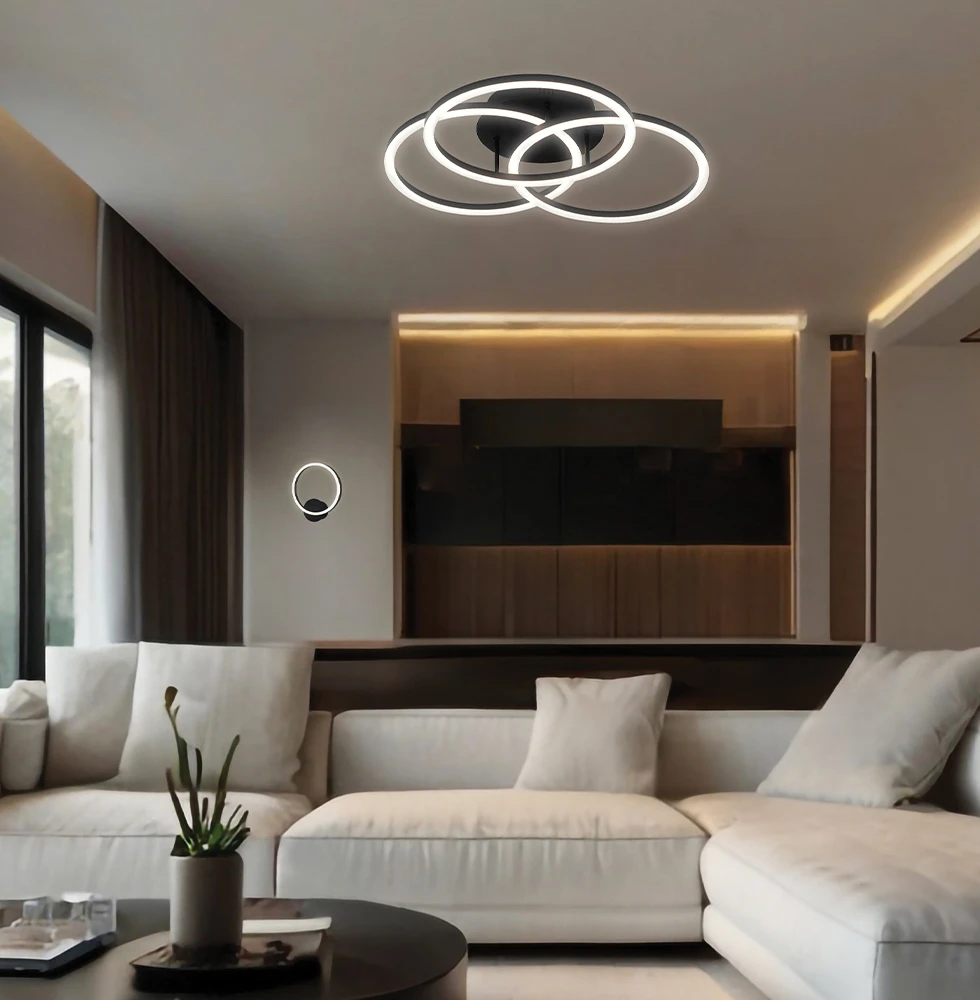 15W LED sieninis šviestuvas LIVIA, juodas, 3000K, 4324300
