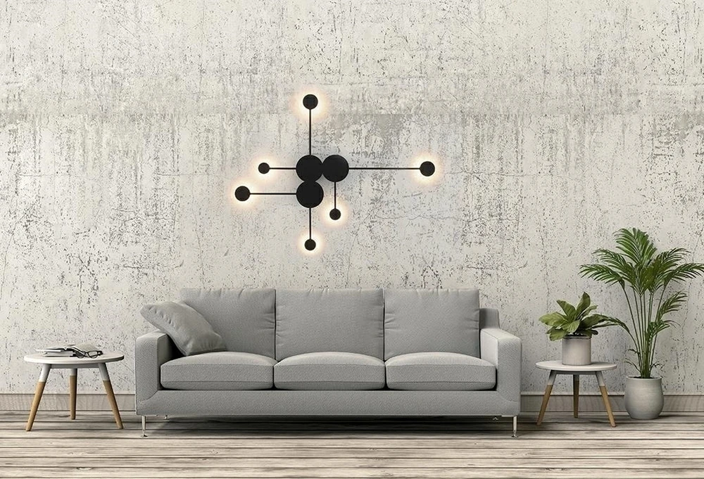 15W LED sieninis šviestuvas SHADOW MULTI, juodas, 3000K