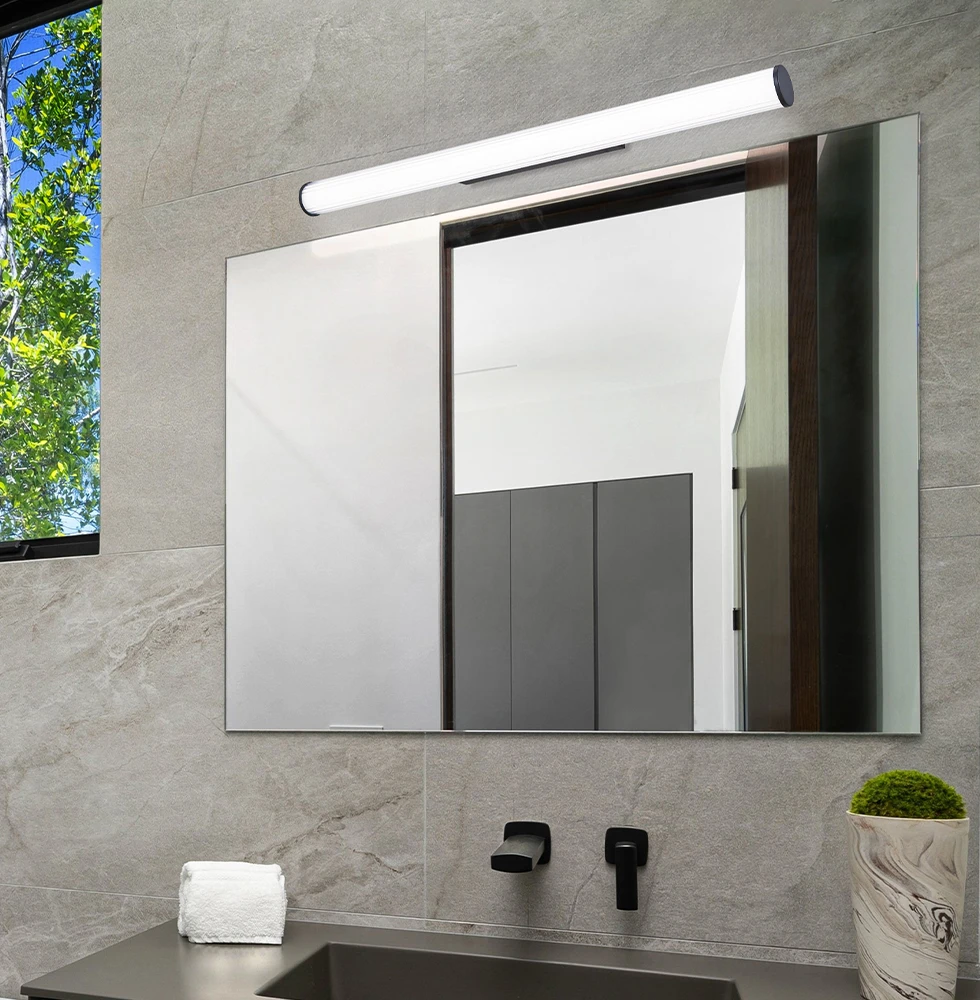 Sieninis šviestuvas 15W LED sieninis veidrodžio šviestuvas ROMINA, juodas, 2700/3300/4000K, IP44, 4334000